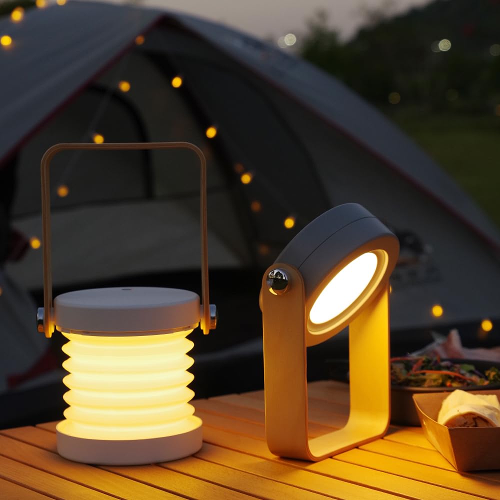 Dimmable Foldable Camping Light,USB Rechargeable Emergency Lantern Flashlight with Battery, Tent Lamp for Backpacking,Travel, Power Outage,Hurricane