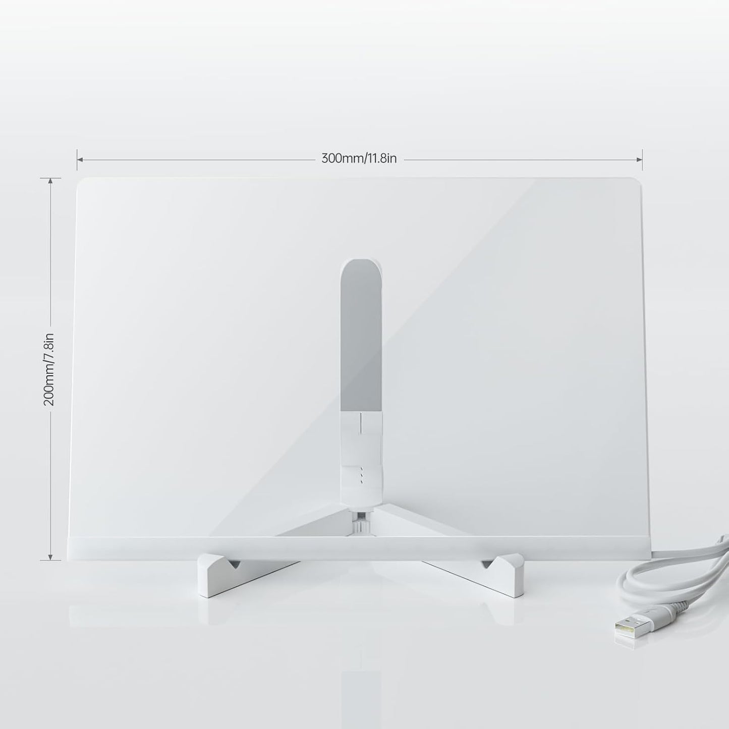 Acrylic Dry Erase Board with Light 12 X 8” Light up Dry Erase Board with Stand as a Glow Memo LED Letter Message Board Note Glass Led Board White Board with 7 Pen for Office School Home