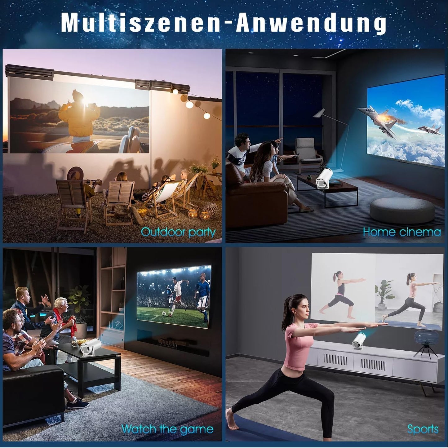 Mini Portable Projector with WiFi 6 and Bluetooth 5.0 Smart Projector 1080P Support Movie Projector 4K Decode Built-in Android 11.0 for Home Theater Compatible for Smartphone/Tablet/Laptop